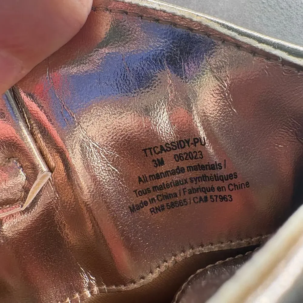 Tucker + Tate Cassidy Size 3 Gold Western Cowboy Boots Leather Detail Shiny Glam